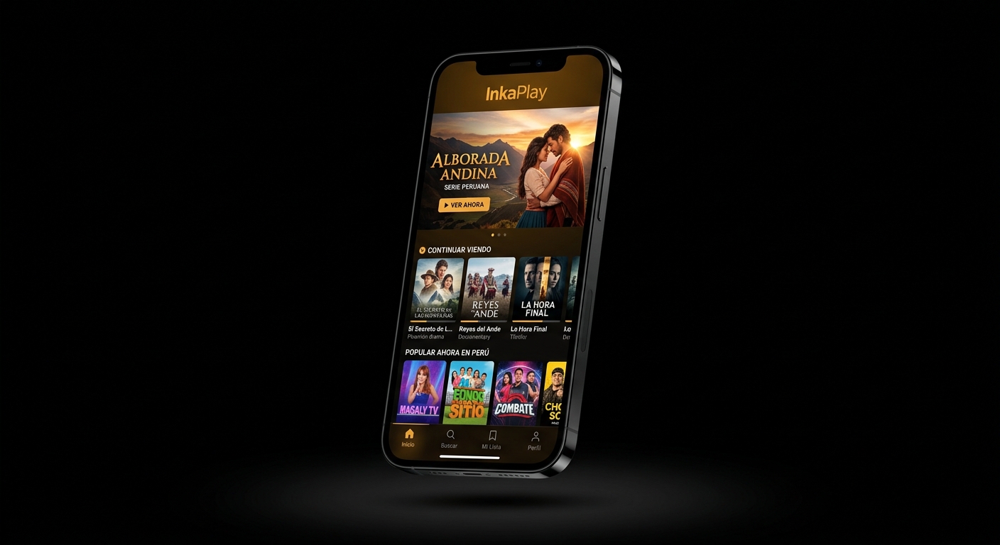 La app InkaPlay mostrando las series peruanas del momento en un celular